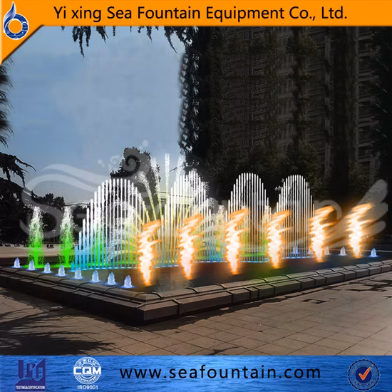 Fontaine musicale à lumière LED multicolore et feu brillant