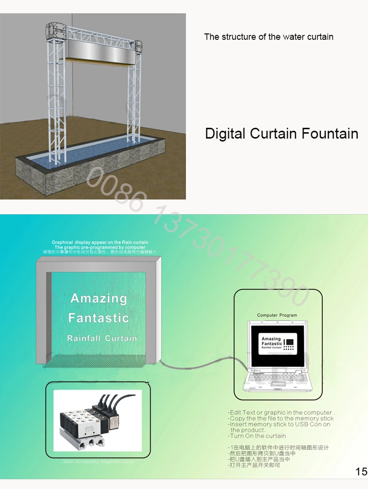 Professional Customization Water Curtain Digital Graphic Waterfall Digital Water Curtain