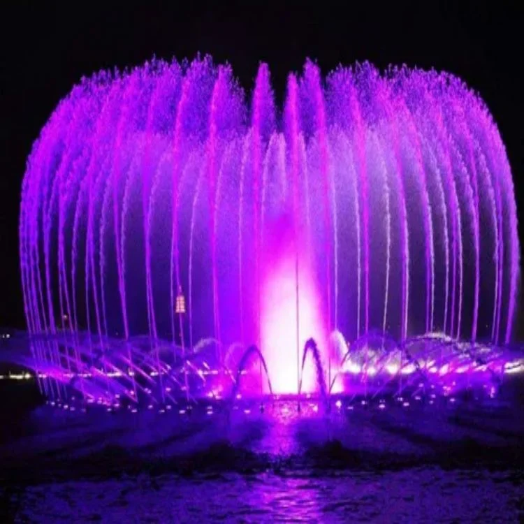 Indoor and Outdoor Lake or Garden Small Music LED Lights Water Fountain Factory by China Fountain Factory G. Y. S. X