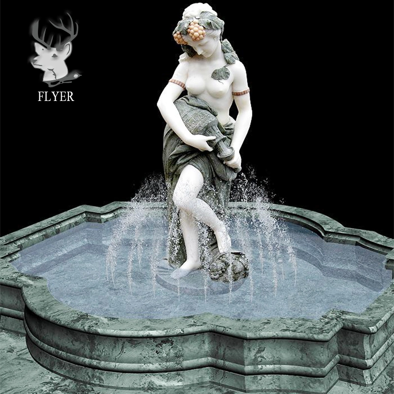 Hot Sale Garden Stone Water Fountain Natural Marble Stone Water Fountain with Lady Sculpture