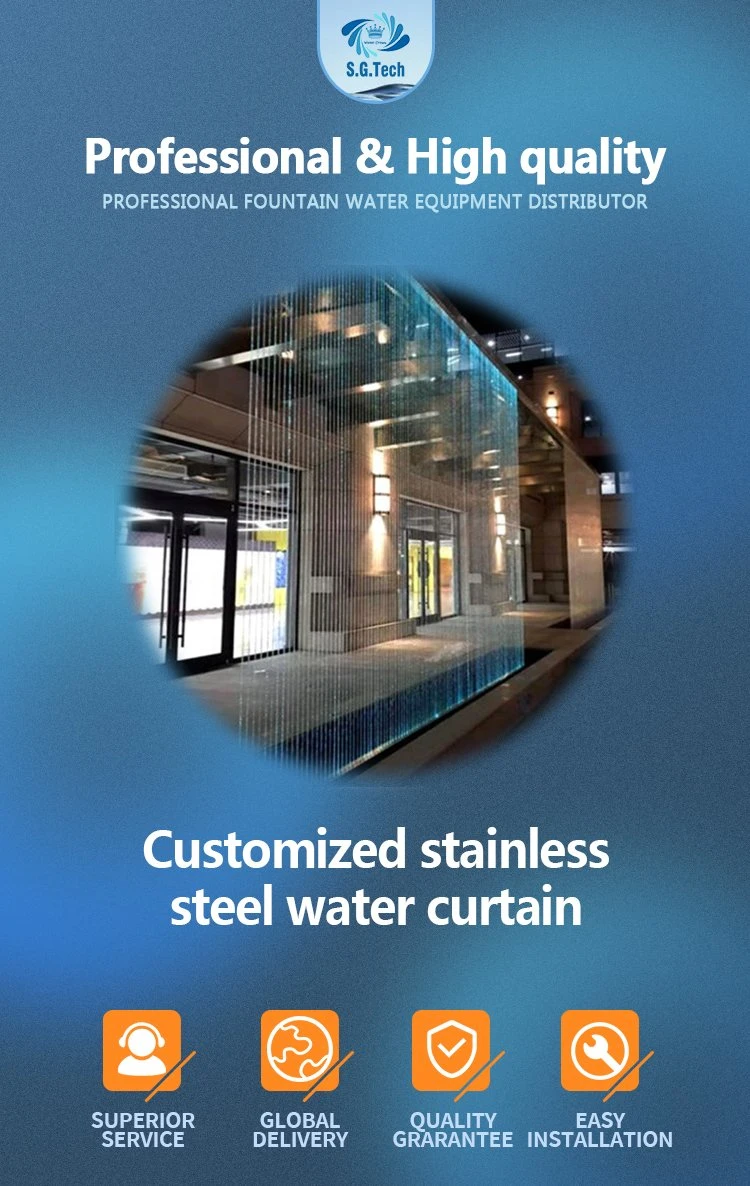 High Quality Stainless Steel Fountain Customized Indoor Rain Fall Water Feature Wholesale Water Curtain