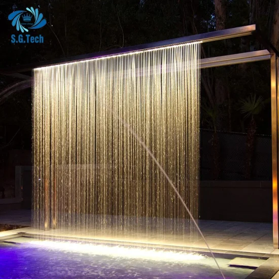 Fontaine en acier inoxydable de haute qualité personnalisée rideau d'eau en gros de chute de pluie d'intérieur