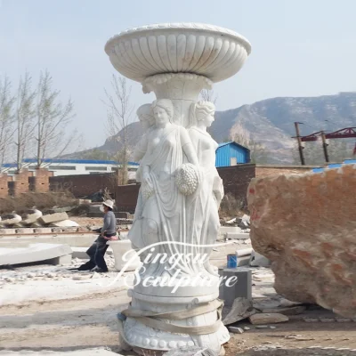 Fontaine d'eau personnalisée de sculpture de femme de taille de décoration de cour à la maison