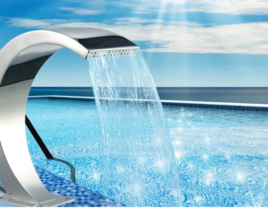 Acrylique Piscine Cascade Étangs Cascades Fontaine Jardin D'eau Cascadas Artificielle Interiores De PARA Piscina Rideau LED Lumières