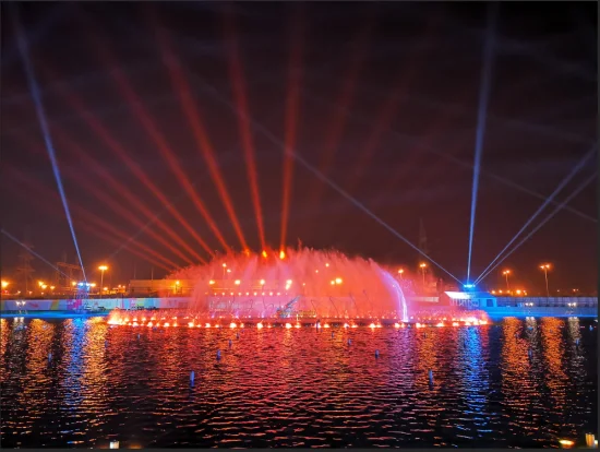 Saudi Riyadh Season Blouvard Spectacle de fontaine d'eau dansante musicale à grande échelle avec lumières RVB