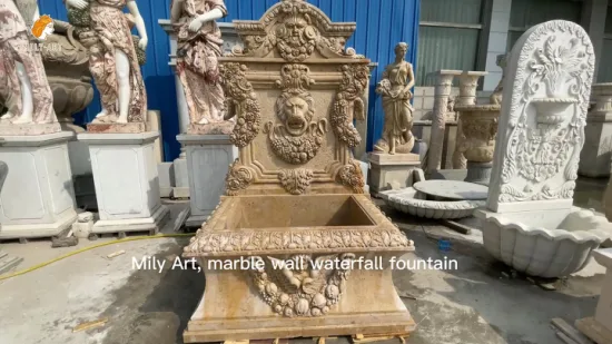 Fontaine d'intérieur de mur de marbre de statue d'ange de pierre naturelle de coin blanc français occidental