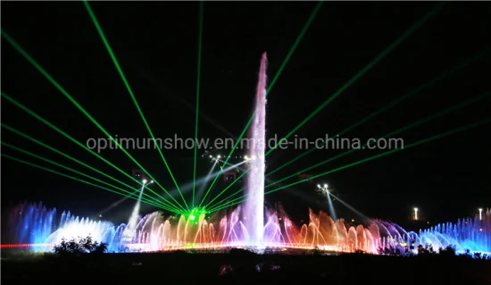 Fontaine de spectacle aquatique dansante du parc national de 110 m avec lumière RVB et feu laser