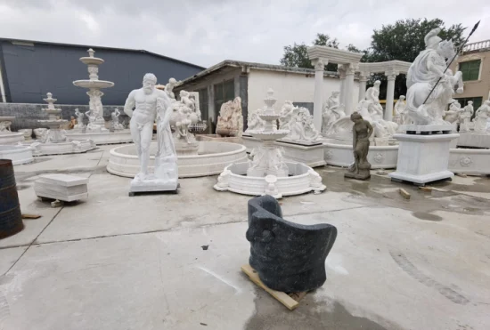 Fontaine d'eau extérieure en pierre de marbre pour jardin (SY-F342)