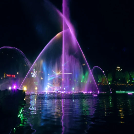 Nouvelle fabrication de fontaine professionnelle Design moderne Paysage d'eau Musique Parc aquatique Fontaine carrée Feu sur l'eau Fontaine à effet spécial