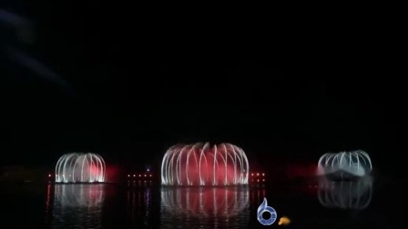 Seafountain Fontaine musicale à lumière LED multicolore et feu brillant