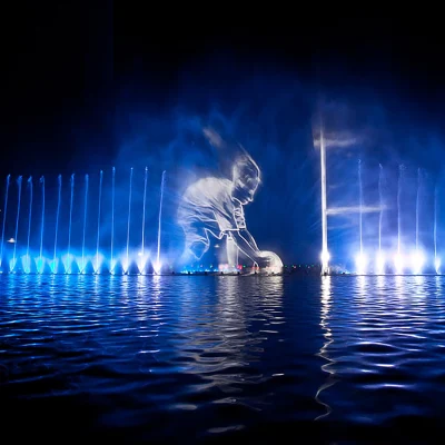 Fontaine programmable de film d'écran d'eau d'exposition avec la lumière laser de LED